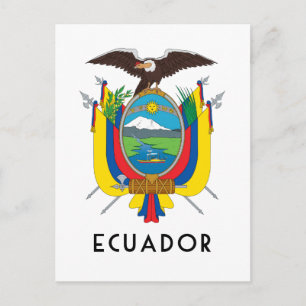 Ecuador - symbool/wapen/vlag/kleuren/embleem briefkaart