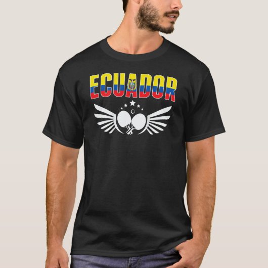 Ecuador Table Tennis   Support Ecuadorean Ping Pon T-shirt (Voorkant)