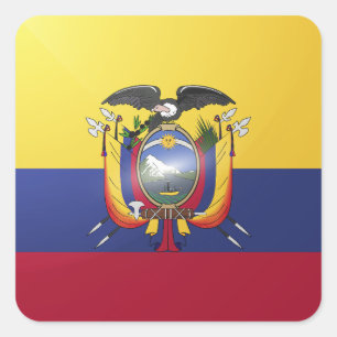 Ecuador vierkante glossy vlag sticker