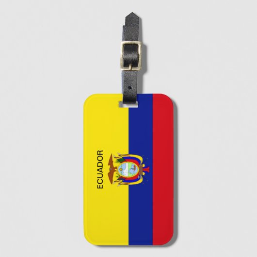 Ecuador vlag bagagelabel (Voorkant (verticaal))