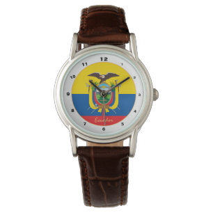 Ecuador Vlag, Ecuador trendy mode / design horloge