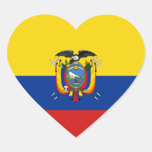 Ecuador Vlag Hart Sticker