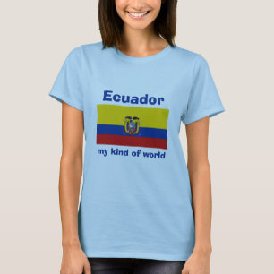 Ecuador Vlag + Kaart + Tekst T-shirt