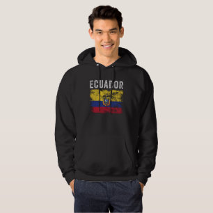Ecuador - vlag met bodemverdringing Ecuadoraanse v Hoodie