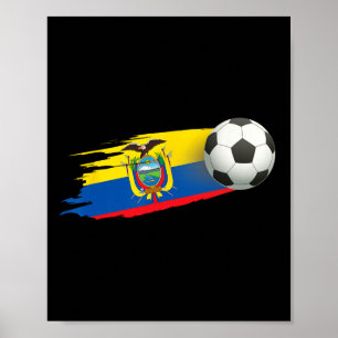 Ecuador Vlag T-Shirt - Voetbal Ll Voetll Poster