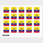 Ecuador vlag vierkante sticker (Vel)