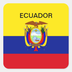 Ecuador vlag vierkante sticker