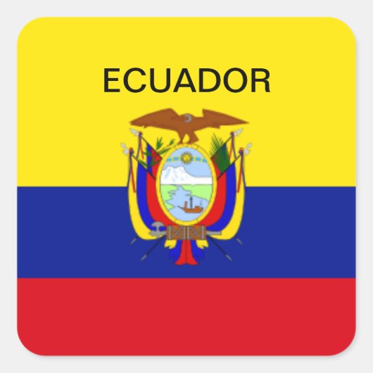 Ecuador vlag vierkante sticker (Voorkant)