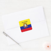 Ecuador vlag vierkante sticker (Envelop)