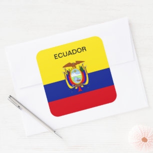 Ecuador vlag vierkante sticker