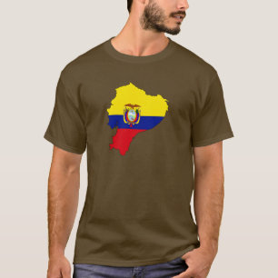 Ecuador-vlaggenkaart T-shirt
