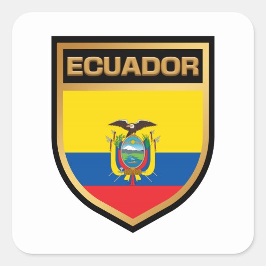 Ecuador-vlaggenschip Vierkante Sticker (Voorkant)