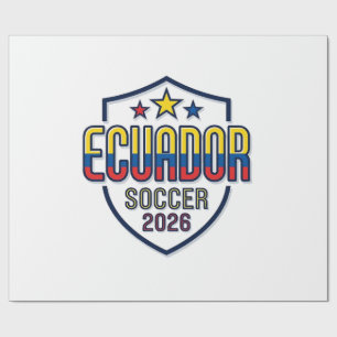 Ecuador Voetbal 2026 Voetbal Vet Land Typografie Cadeaupapier
