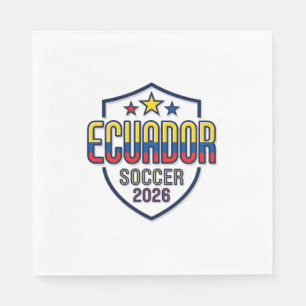 Ecuador Voetbal 2026 Voetbal Vet Land Typografie Servet