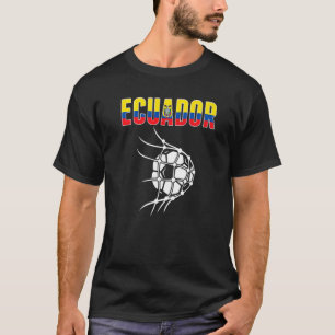 Ecuador Voetbalbal In Net Ondersteuning Ecuadoraan T-shirt
