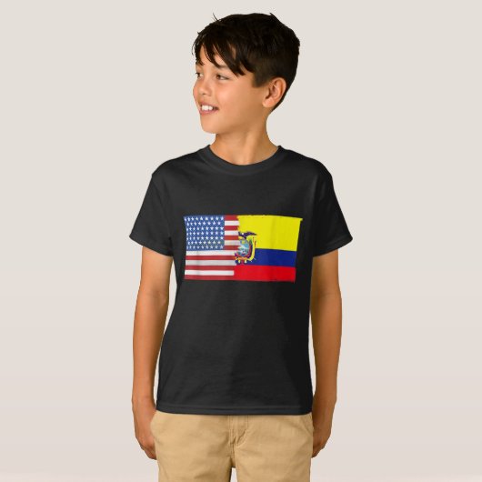 Ecuadoraanse Amerikaanse halve Ecuador halve Ameri T-shirt (Voorkant volledig)