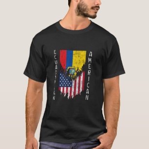 Ecuadoraanse Amerikaanse vlaggen verscheurd Ecuado T-shirt