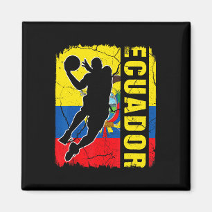Ecuadoraanse Basketball Player Ecuador Flag Basket Magneet