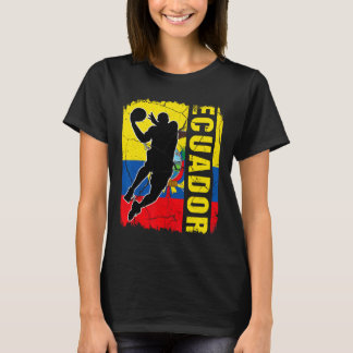 Ecuadoraanse Basketball Player Ecuador Flag Basket T-shirt