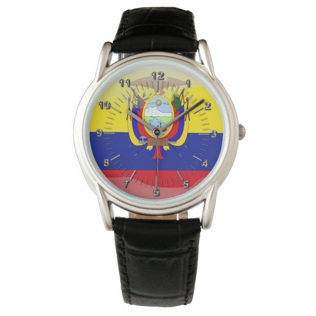 Ecuadoraanse glanzende vlag horloge (Voorkant)