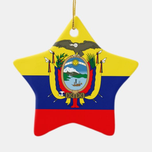 Ecuadoraanse vlag keramisch ornament (Voorkant)