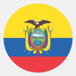Ecuadorese vlag ronde sticker
