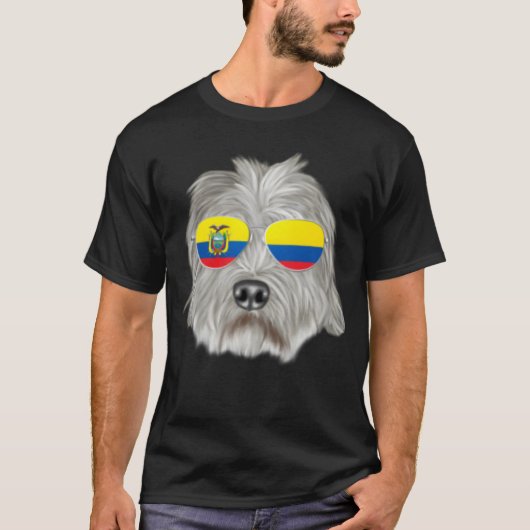 Ecuadorian Flag Dandie Dinmont Terrier Dog Ecuador T-shirt (Voorkant)