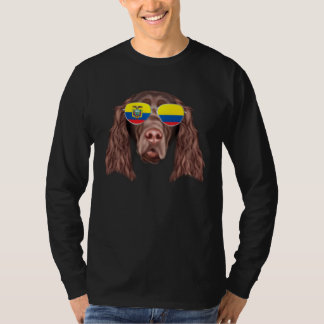 Ecuadorian Flag Field Spaniel Dog Ecuador Pocket T-shirt