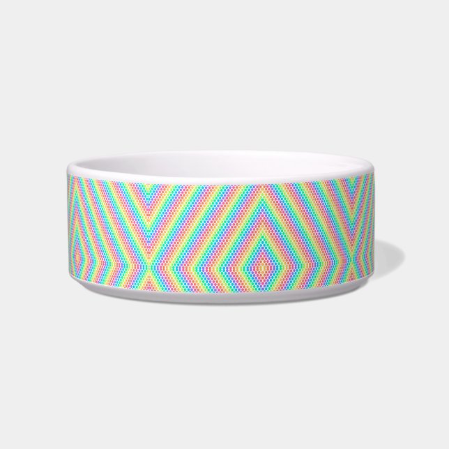 Écuelle A colorful pet bowl with a geometric pattern (Devant)