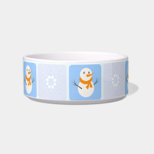 Écuelle À damiers hiver bonhomme de neige motif et flocons