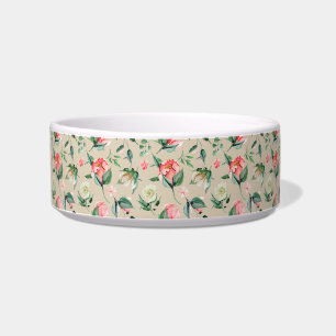 Écuelle à motifs floraux, rose, animal de compagnie