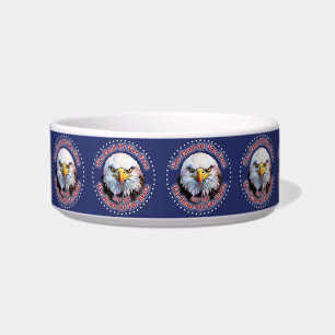 Écuelle Aigle Brun Multiple Design Fond Bleu