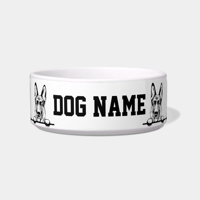 Écuelle Ajouter un nom, German Shepherd tout autour (Devant)