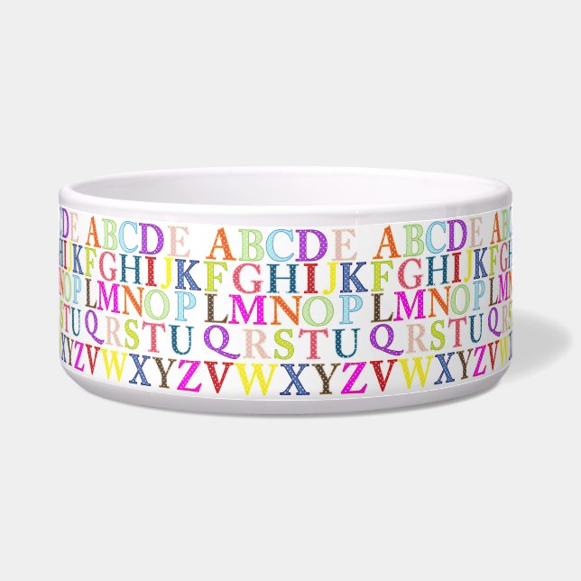Écuelle Alphabet pour animaux de compagnie (Devant)