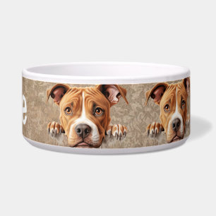 Écuelle American Pit Bull Peeeeking Chien Chien Chien Anim