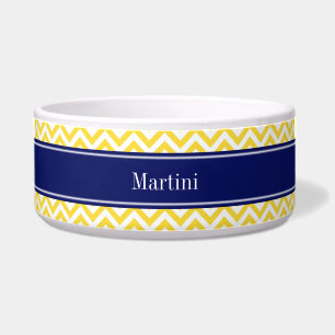 Écuelle Ananas Blanc LG Chevron Marine Nom bleu Monogramme