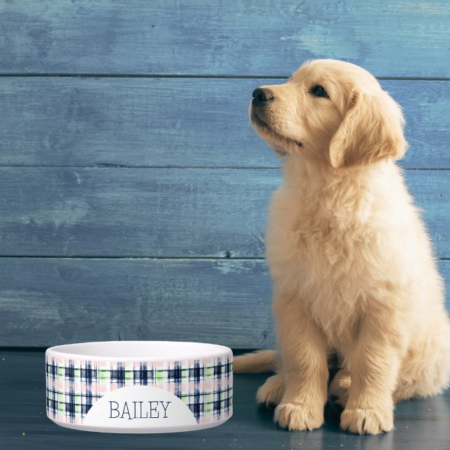 Écuelle Animal de compagnie personnalisé bleu et rose (Créateur téléchargé)