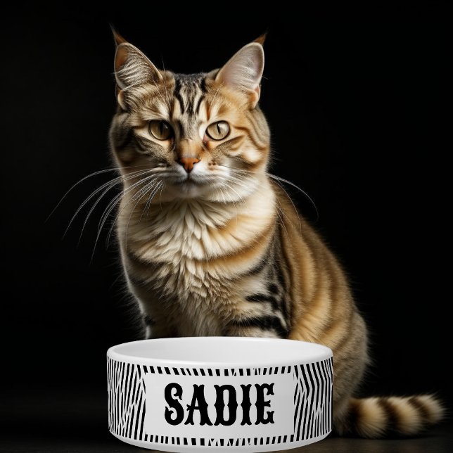 Écuelle Animal de compagnie Zebra noir et blanc (Créateur téléchargé)