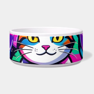 Écuelle Anniversaire de chat Arc-en-ciel Glitch