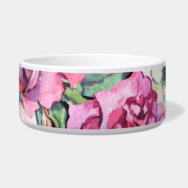 Écuelle Aquarelle coeur floral : roses vintages. (Devant)