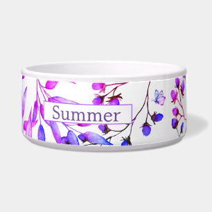 Écuelle Aquarelle fleurs violettes et papillons mignons