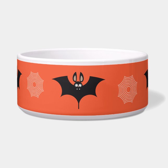Écuelle Araignée d'Halloween, chauve-souris et motif de co (Devant)