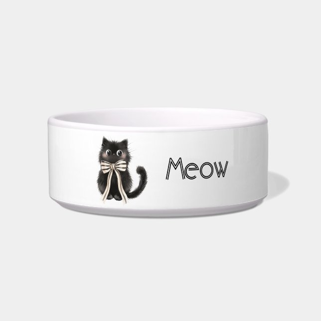 Écuelle Arc de chat noir Miaou (Devant)