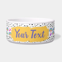 Arc-en-ciel, Coeurs et Polka Dot Bowl pour animaux