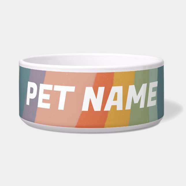 Écuelle Arc-en-ciel Customisé de chien Aliments pour anima (Devant)