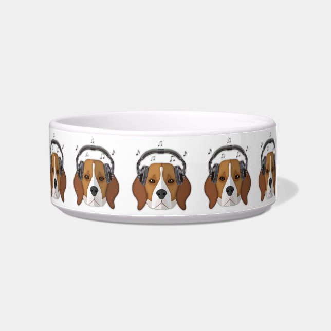 Écuelle Art de bruit de chien de beagle, cuvette moyenne (Droite)