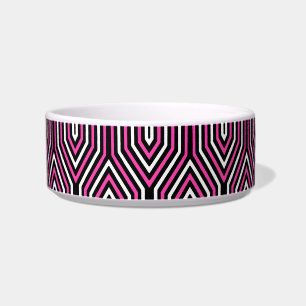 Écuelle Art Déco Géométrique - rose fushia, noir et blanc