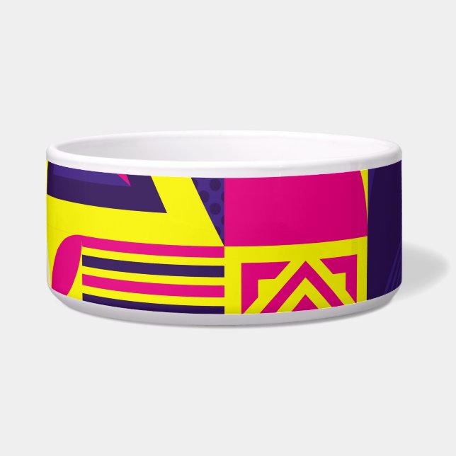 Écuelle Art pop, formes géométriques colorées. (Devant)