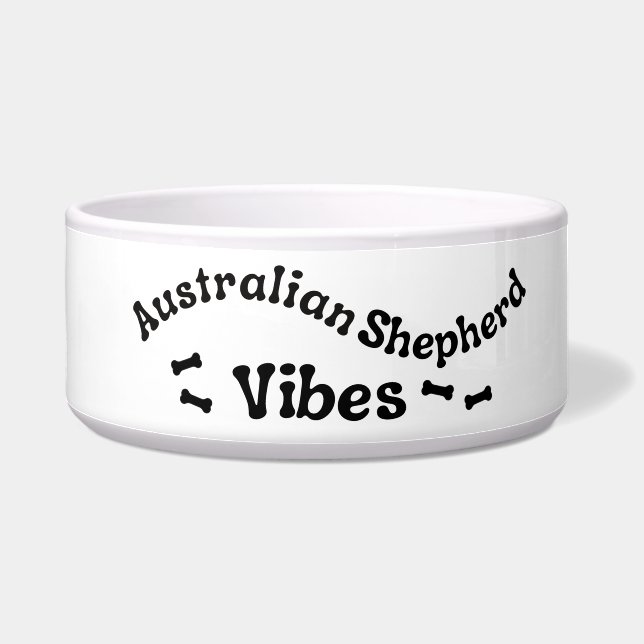 Écuelle Australian Shepherd Vibes Ceramic Chien Bowl (Gauche)