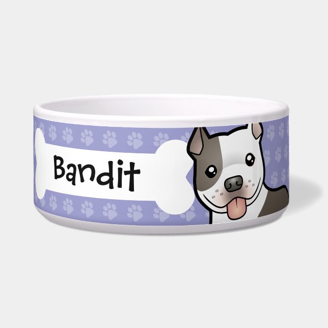 Écuelle Bande dessinée Pitbull/Staffordshire Terrier (Devant)